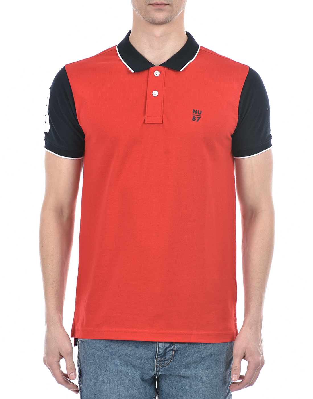 Numero Uno Men Color Block Red T-Shirt